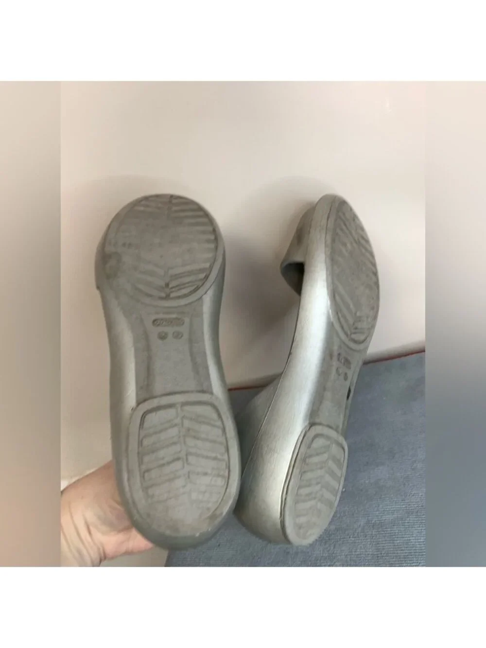 Crocs Silver Sandals 9